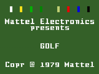 PGA Golf title screen for Intellivision